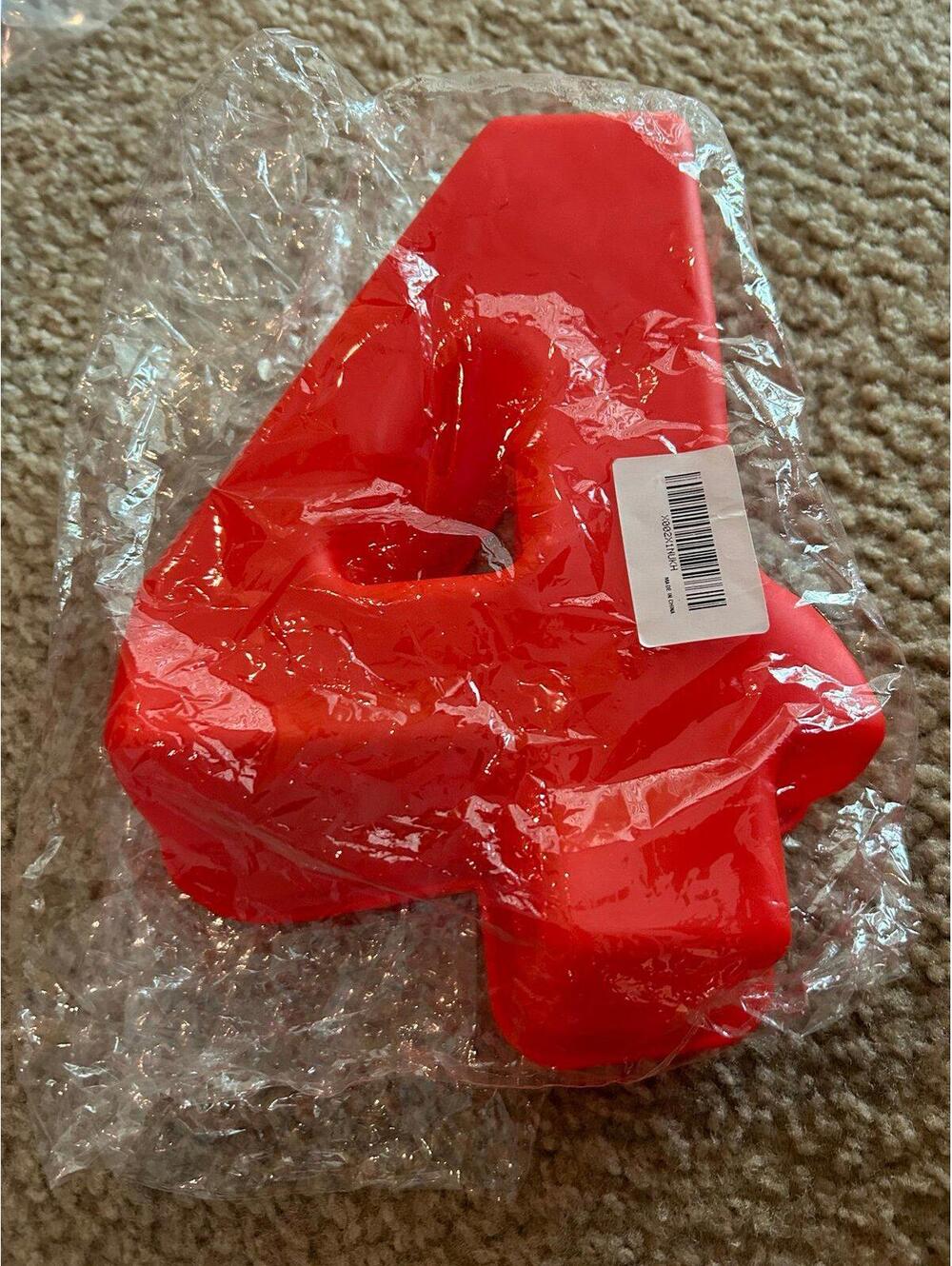 E214 number 4 cake baking jello silicone mold 10.5X8.5 INCH